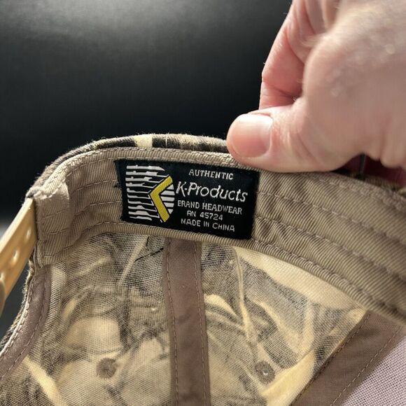 Snap On Camo Hat Unisex Brown Snap Back Embroidered k Products Adjustable - Picture 6 of 7